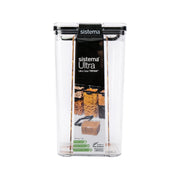 SISTEMA Ultra square clear Tritan container with black lid, 1.3L