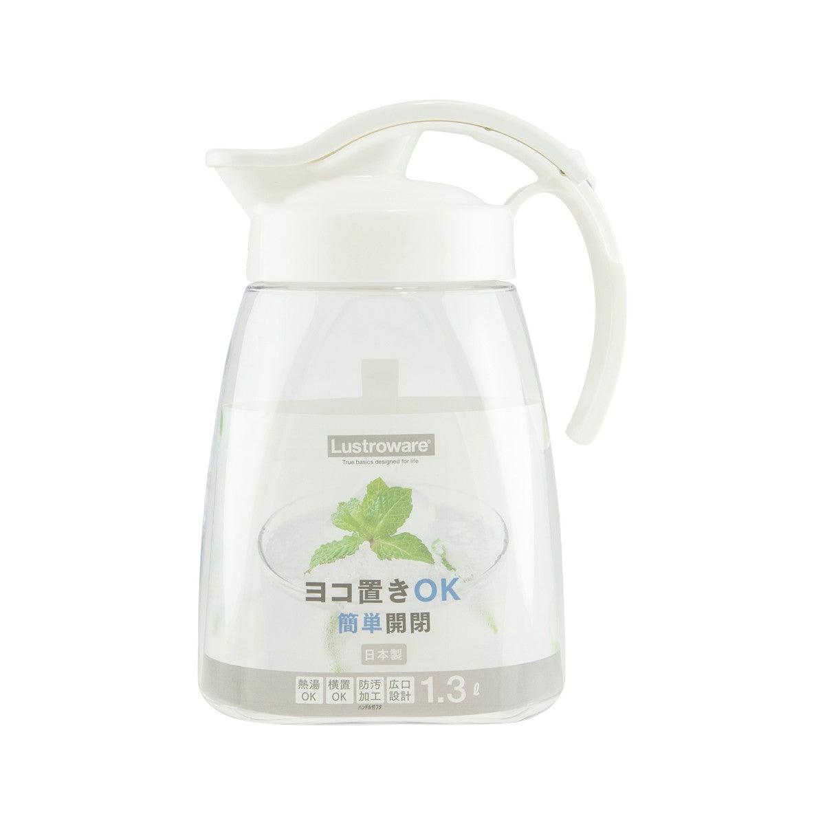 LUSTROWARE 1.3L water pitcher, clear translucent plastic with spout and side handle
