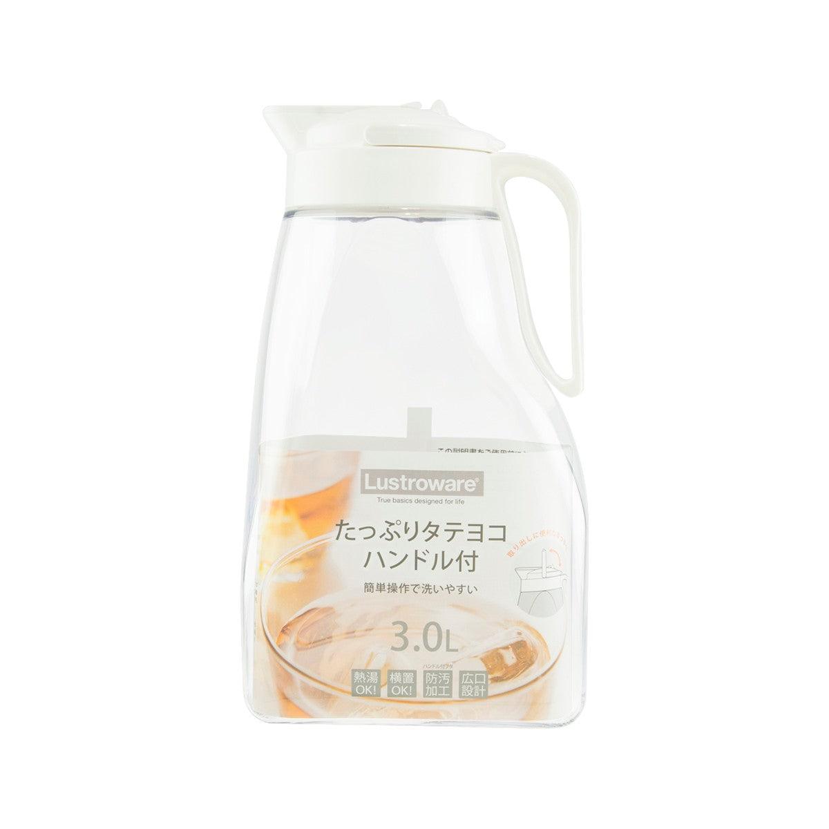 LUSTROWARE 3.0L water pitcher with clear body, lid, and handle