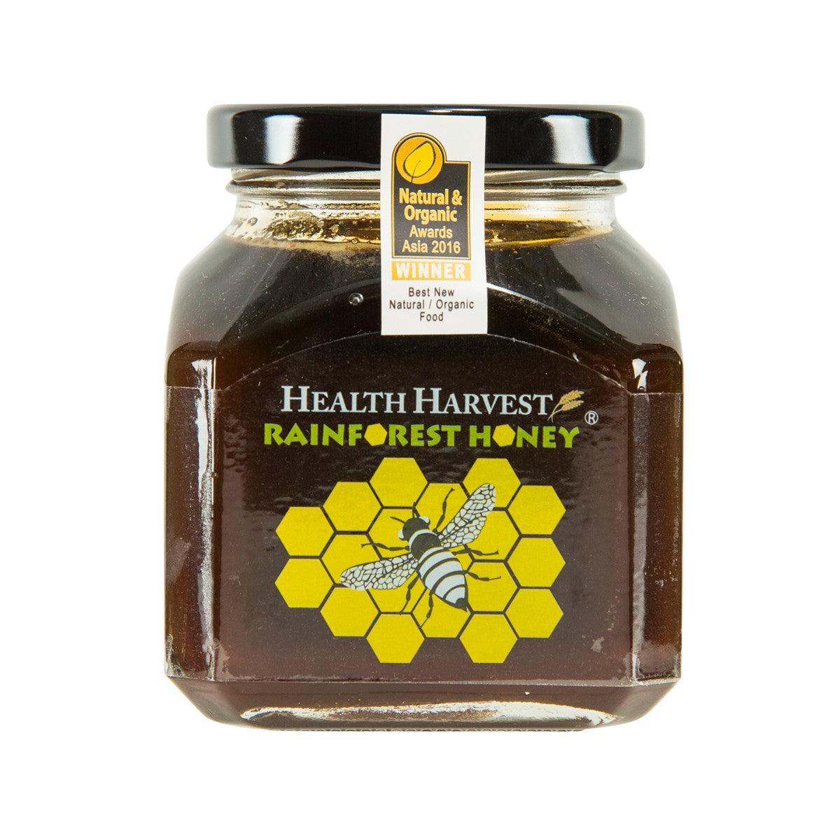 Health Harvest Tualang black honey jar, 375g, glass with metal lid