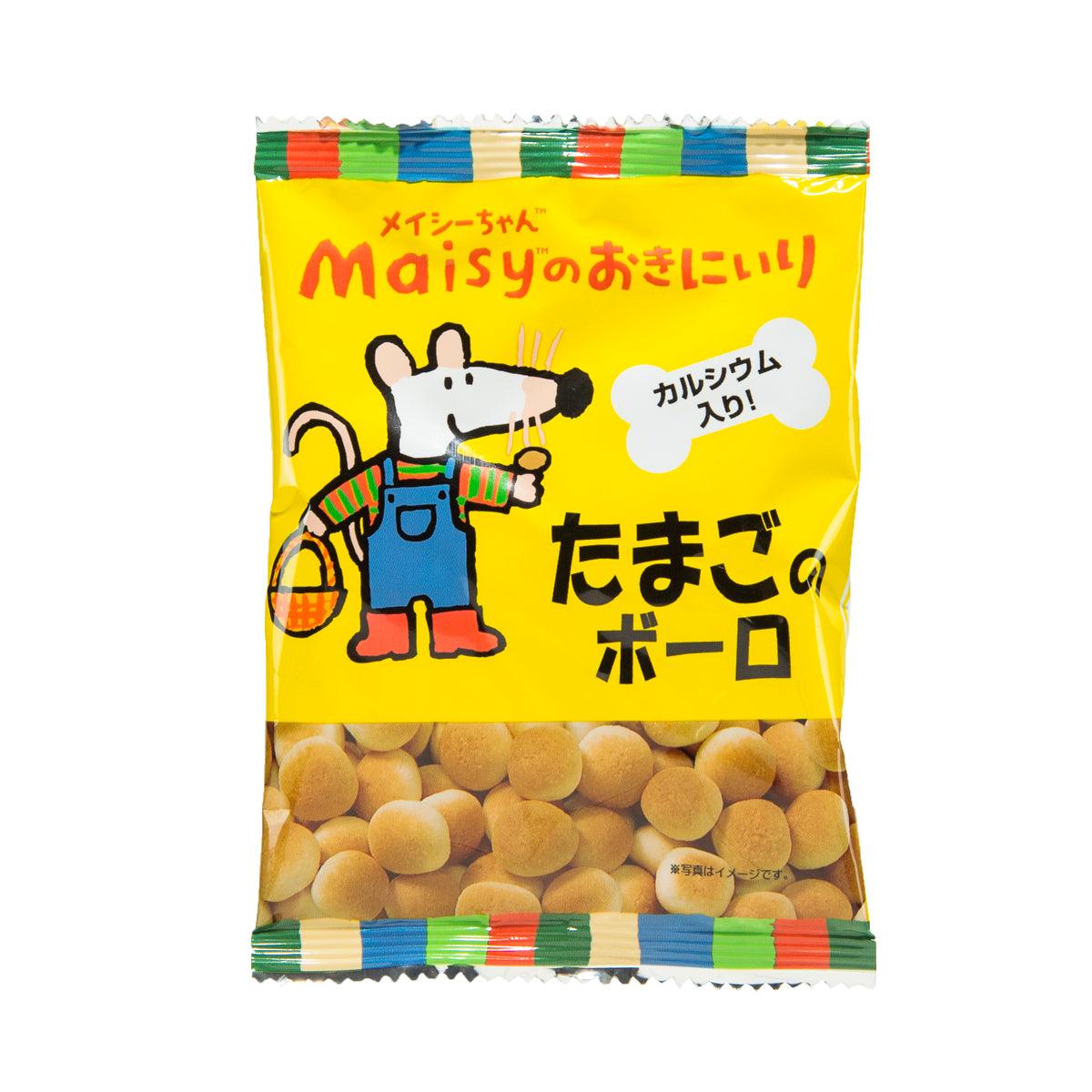 SOKENSHA Maisy egg boro biscuit bag, yellow packaging with cartoon mouse and round biscuits