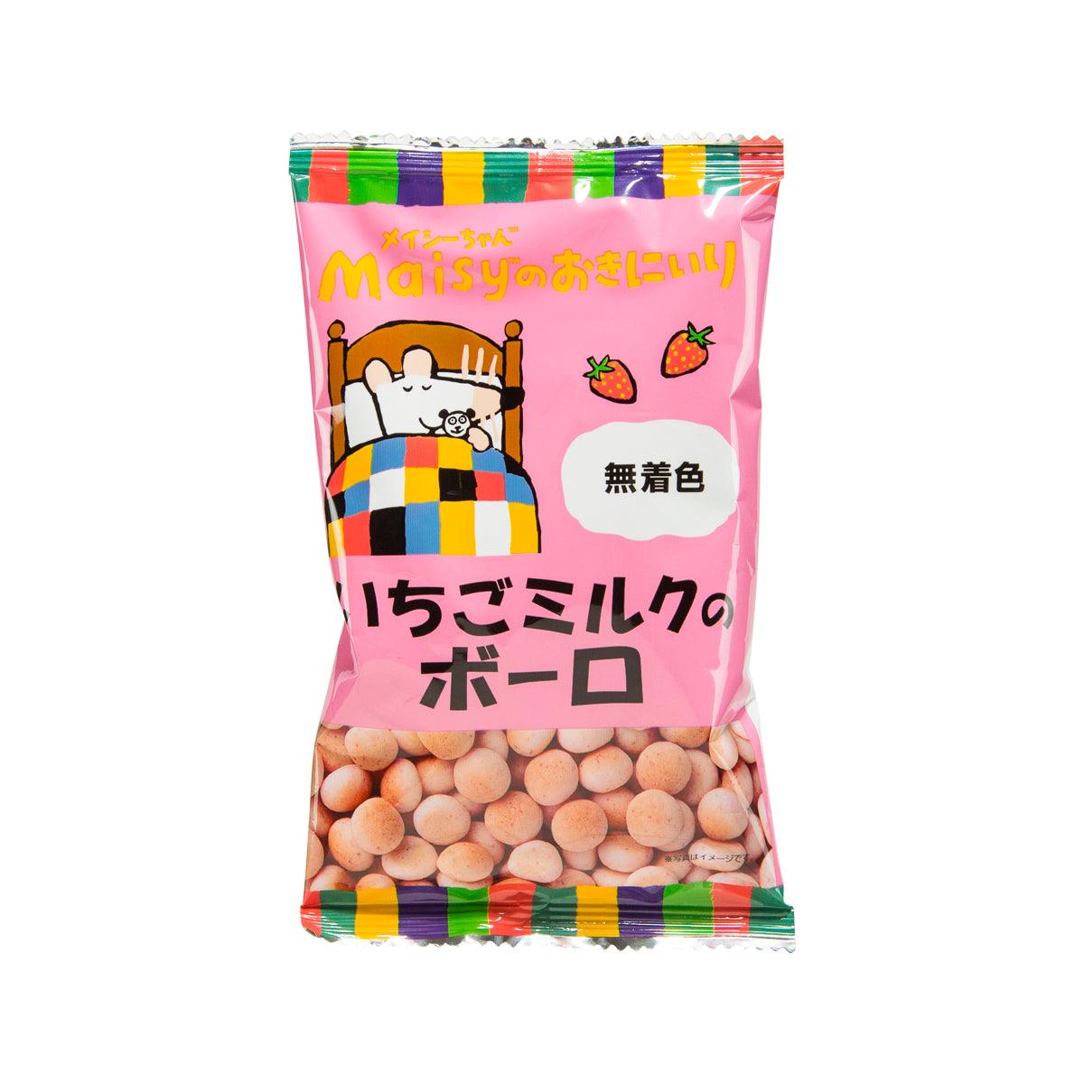 SOKENSHA strawberry boro biscuit packet, pink with round cookie illustrations