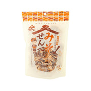 TAKEDA SEIKA miso wheat cracker pouch, cream bag with orange design and product text