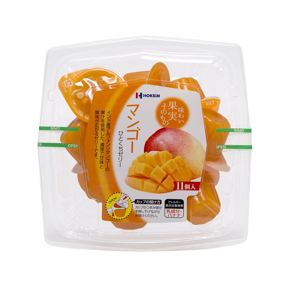 HOKUSHIN mango one-bite jelly in clear plastic cup