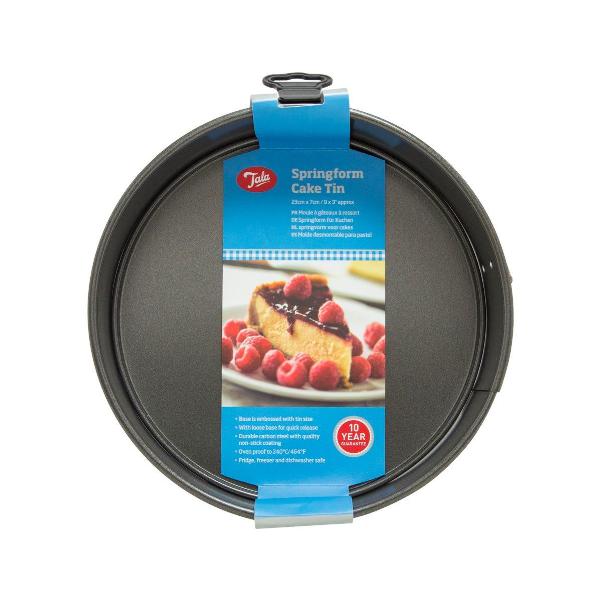 9-inch springform cake tin, dark nonstick pan with top latch