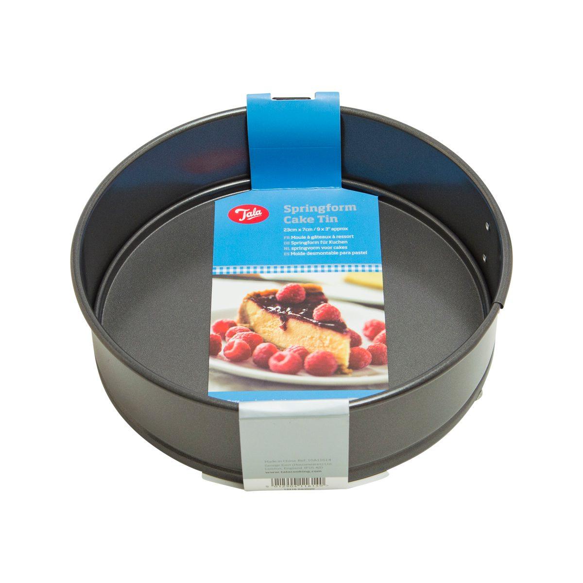 9-inch springform cake tin, dark round pan with side latch