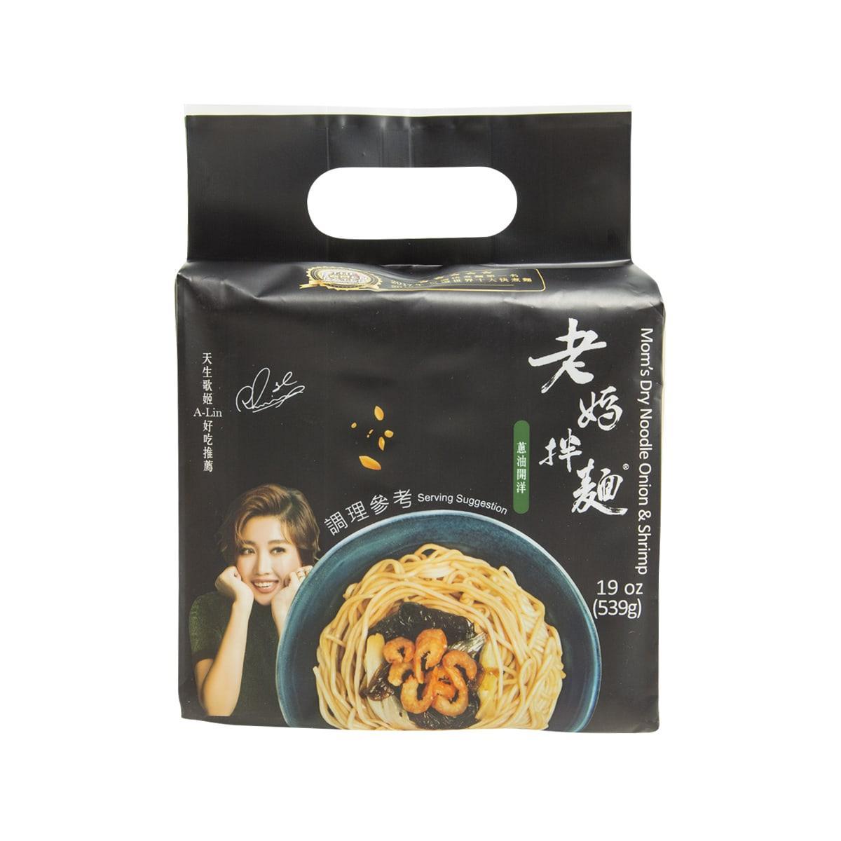 Onion & shrimp dry noodle pouch, 19 oz (539 g), with hanging handle