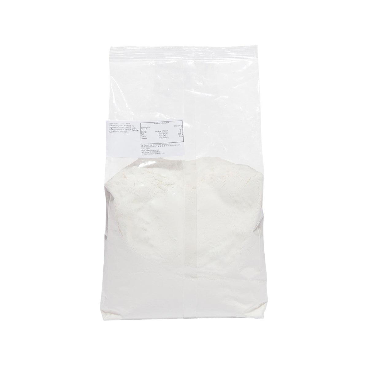 Cake flour bag, 1 kg, back view with nutrition label