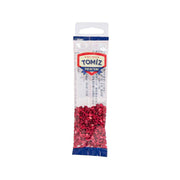 TOMIZAWA freeze-dried raspberry flakes pouch with red flakes, clear window