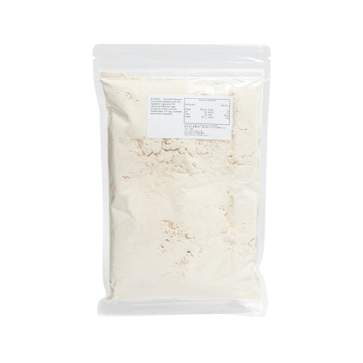 Wasanbon sugar pouch with back label, off-white fine powder, 250g