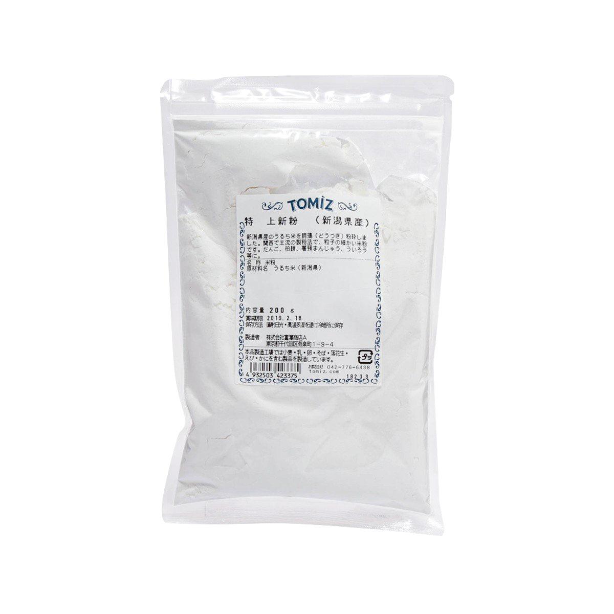 TOMIZAWA rice flour 200 g pouch, front label