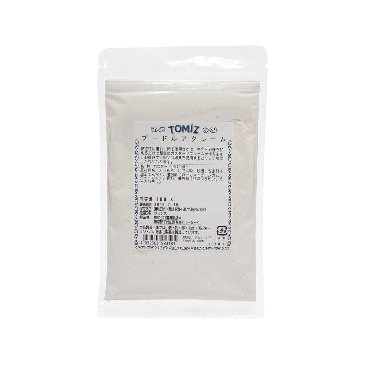 TOMIZAWA custard cream powder in 100g stand-up pouch with label