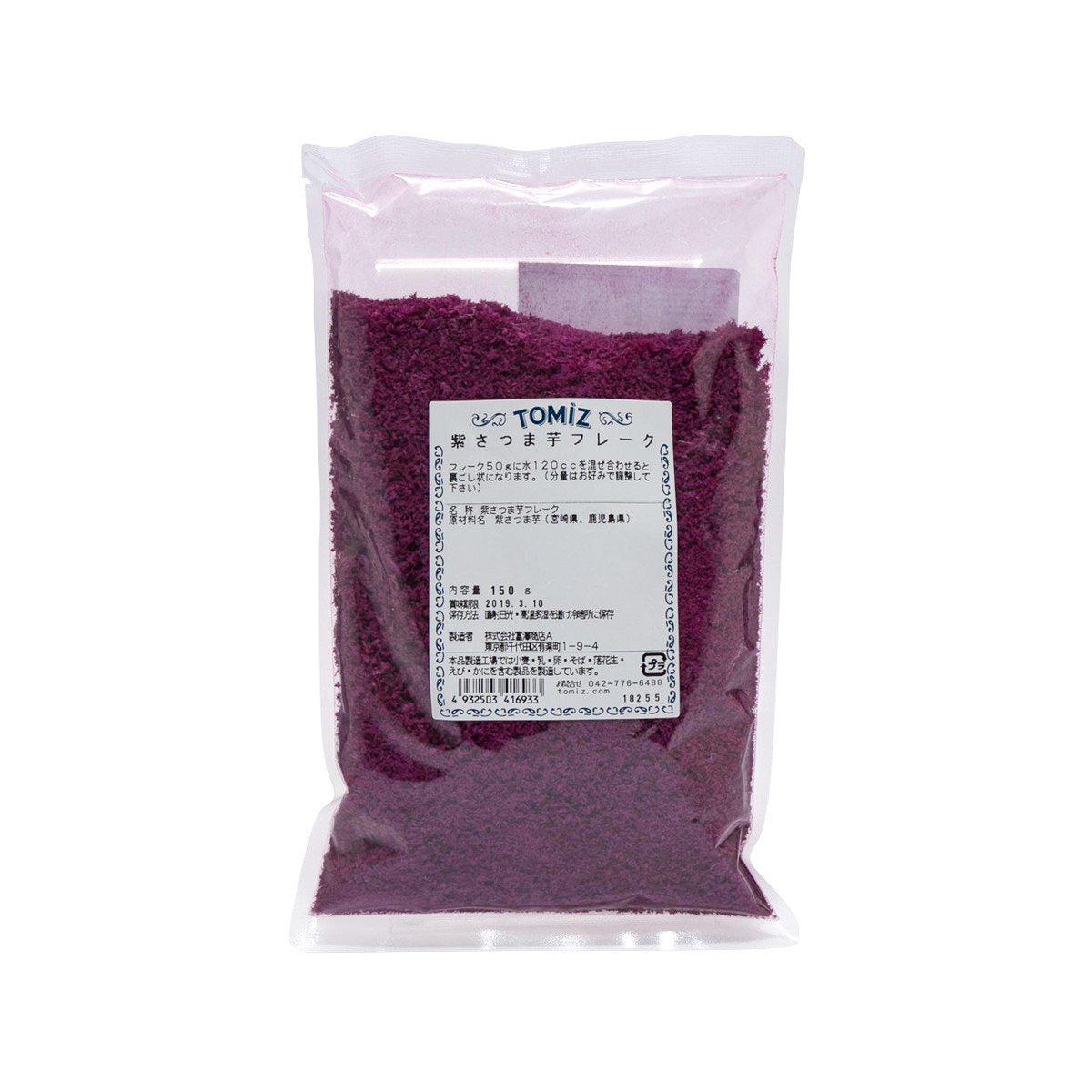 TOMIZAWA purple sweet potato flakes in stand-up plastic pouch, 150g