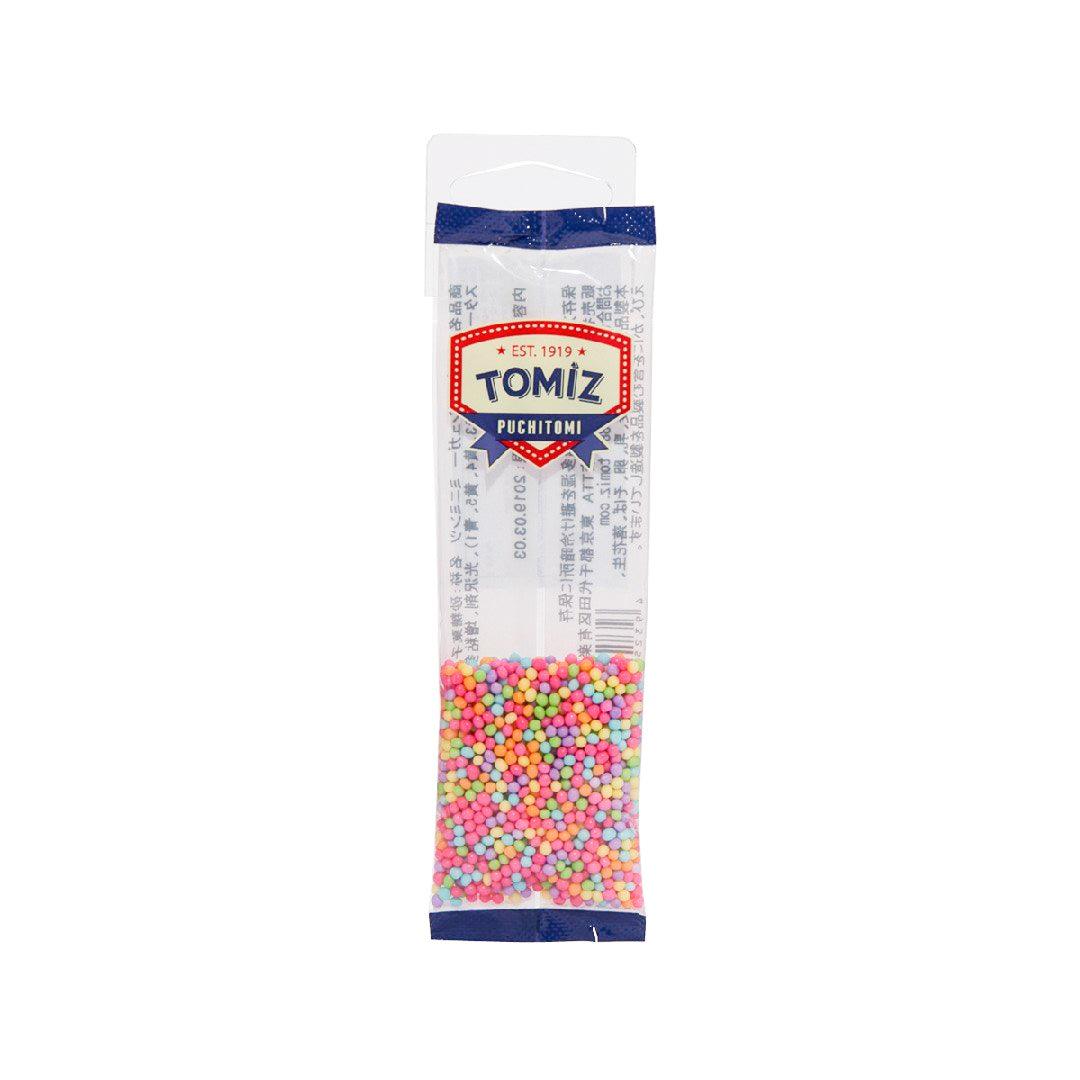 TOMIZAWA mini color sugar topping packet with multicolor sugar pearls, 15g