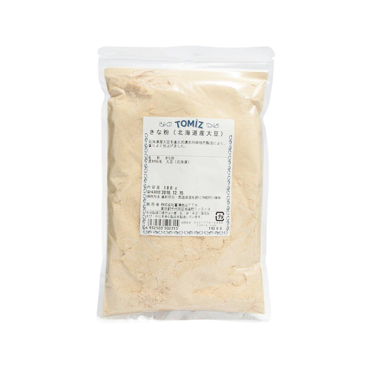 TOMIZAWA kinako soybean flour pouch with light tan powder, 180 g