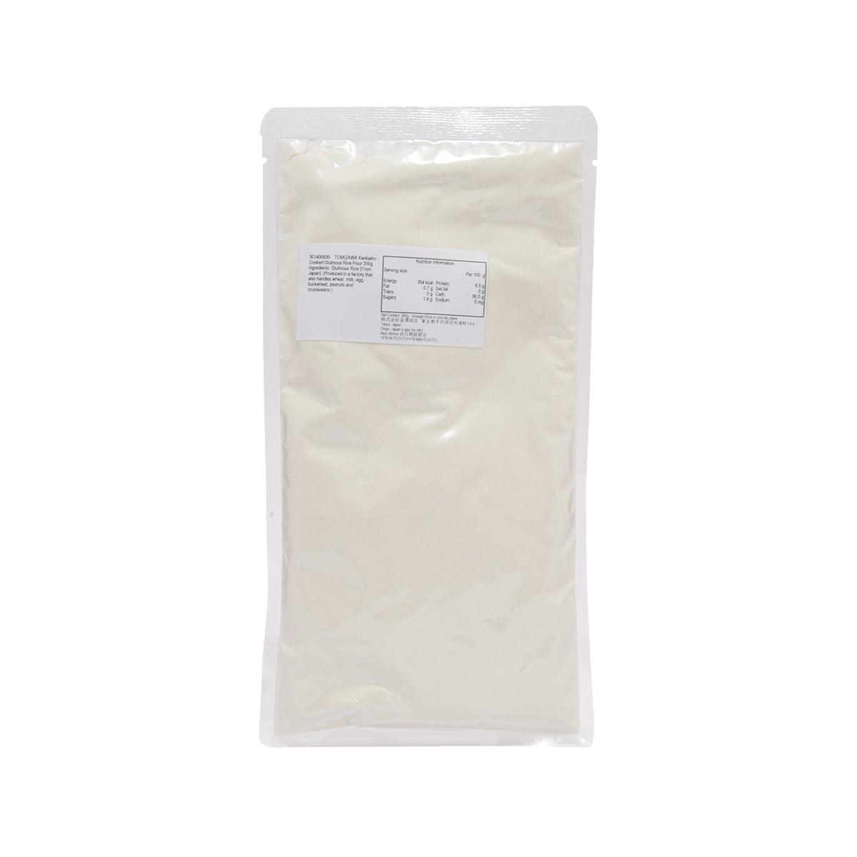 Cooked glutinous rice flour pouch, 200 g, back nutrition label