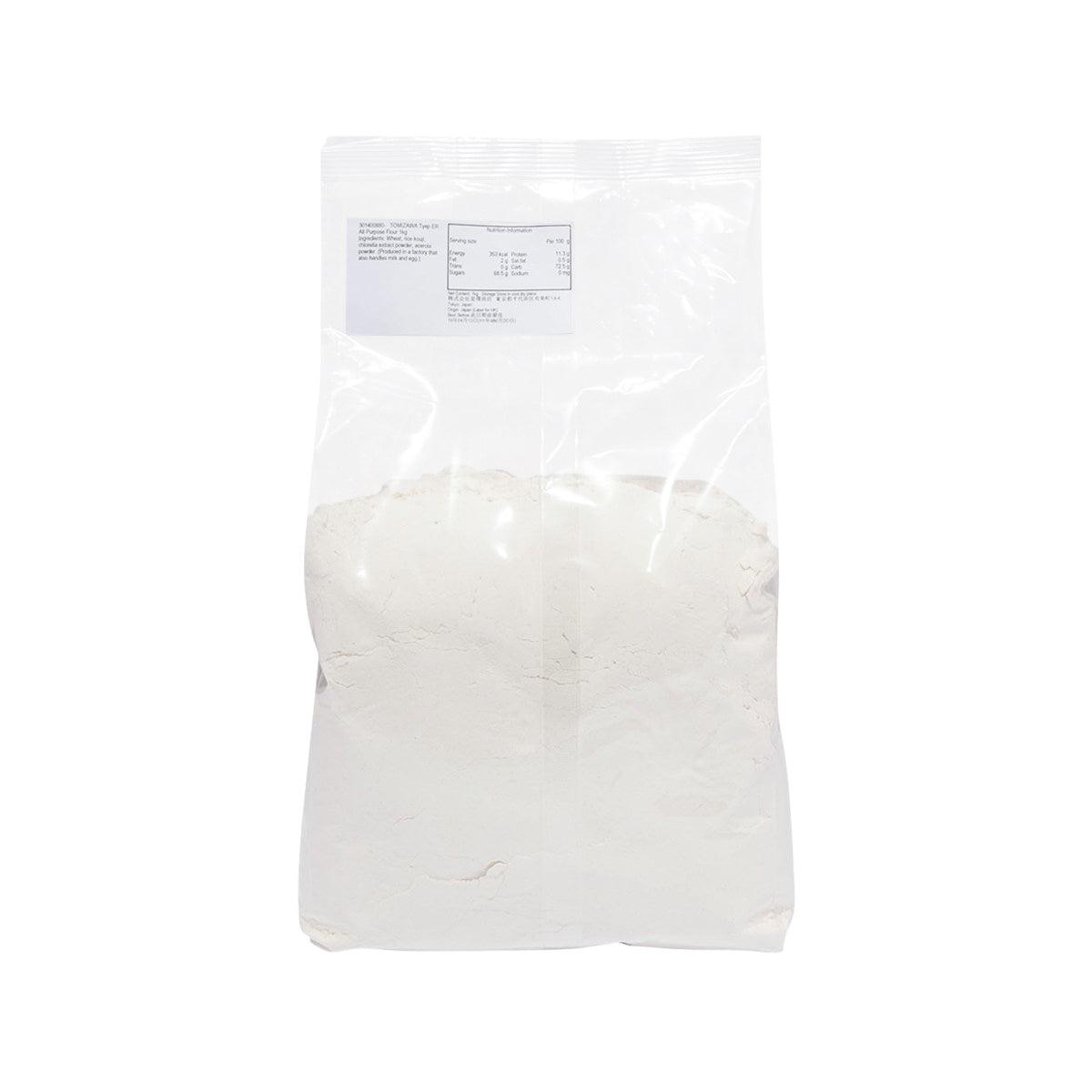 1kg wheat flour mix bag for hard bread, back label and ingredient panel visible.