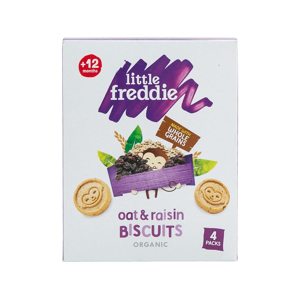 LITTLE FREDDIE oat & raisin biscuits box, organic, 4 packs for 12+ months