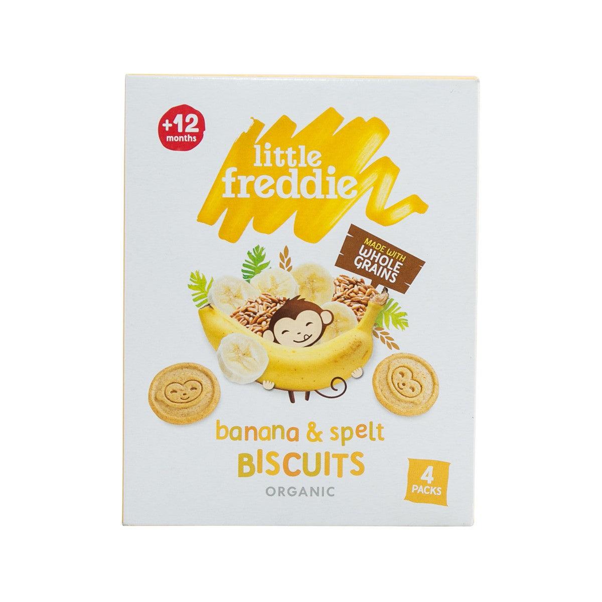 LITTLE FREDDIE organic banana & spelt biscuits box for 12+ months