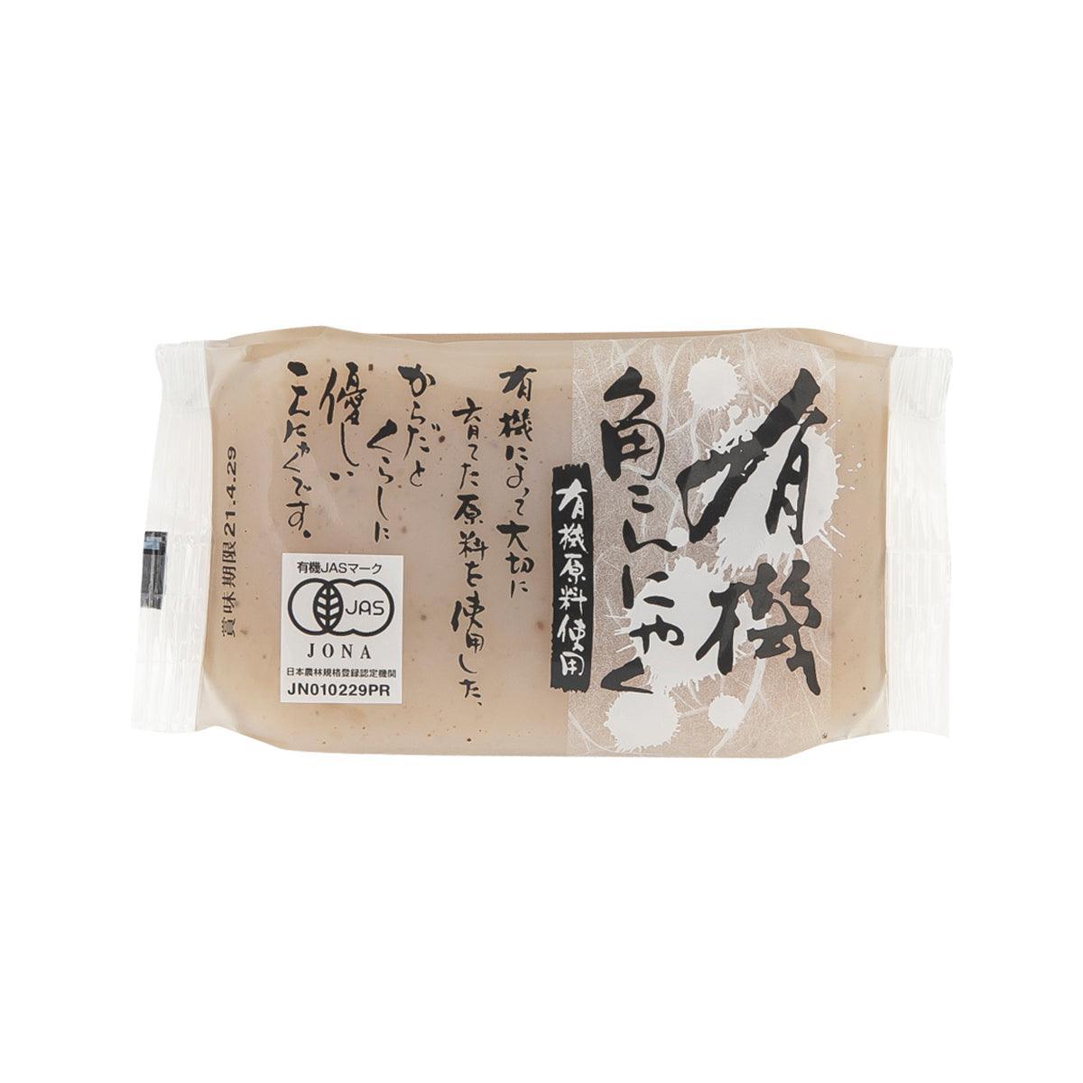 NAKAGAWA organic konjac block in beige paper pouch with Japanese calligraphy print