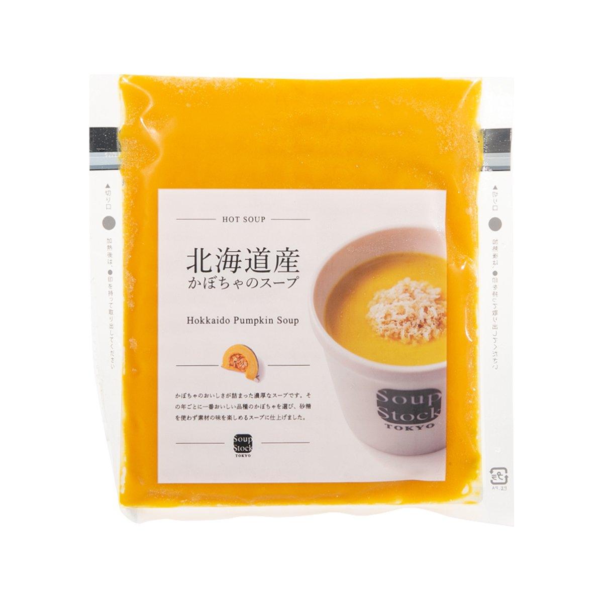 SOUPSTOCK TOKYO Hokkaido pumpkin soup pouch, orange liquid and label