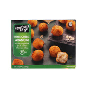 Frozen three cheese arancini snack box with golden breaded rice balls, 12 pcs (255g)