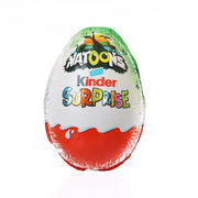 Kinder Surprise chocolate Christmas egg, white and red foil with green top