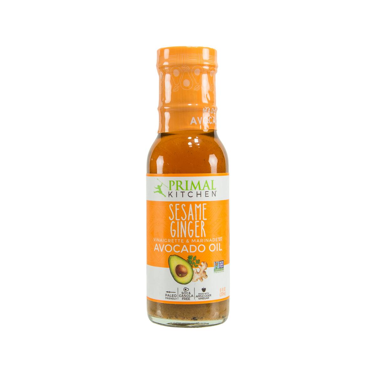 Sesame ginger avocado-oil vinaigrette & marinade bottle, 236 mL