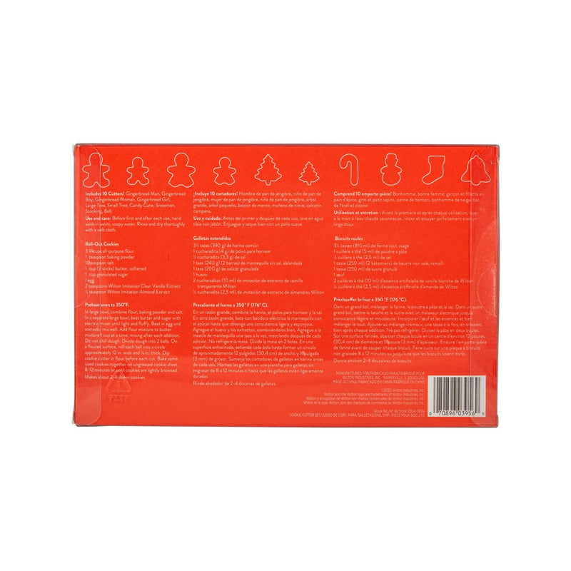 WILTON Xmas Plastic Cookie Cutter Set  (10pcs)