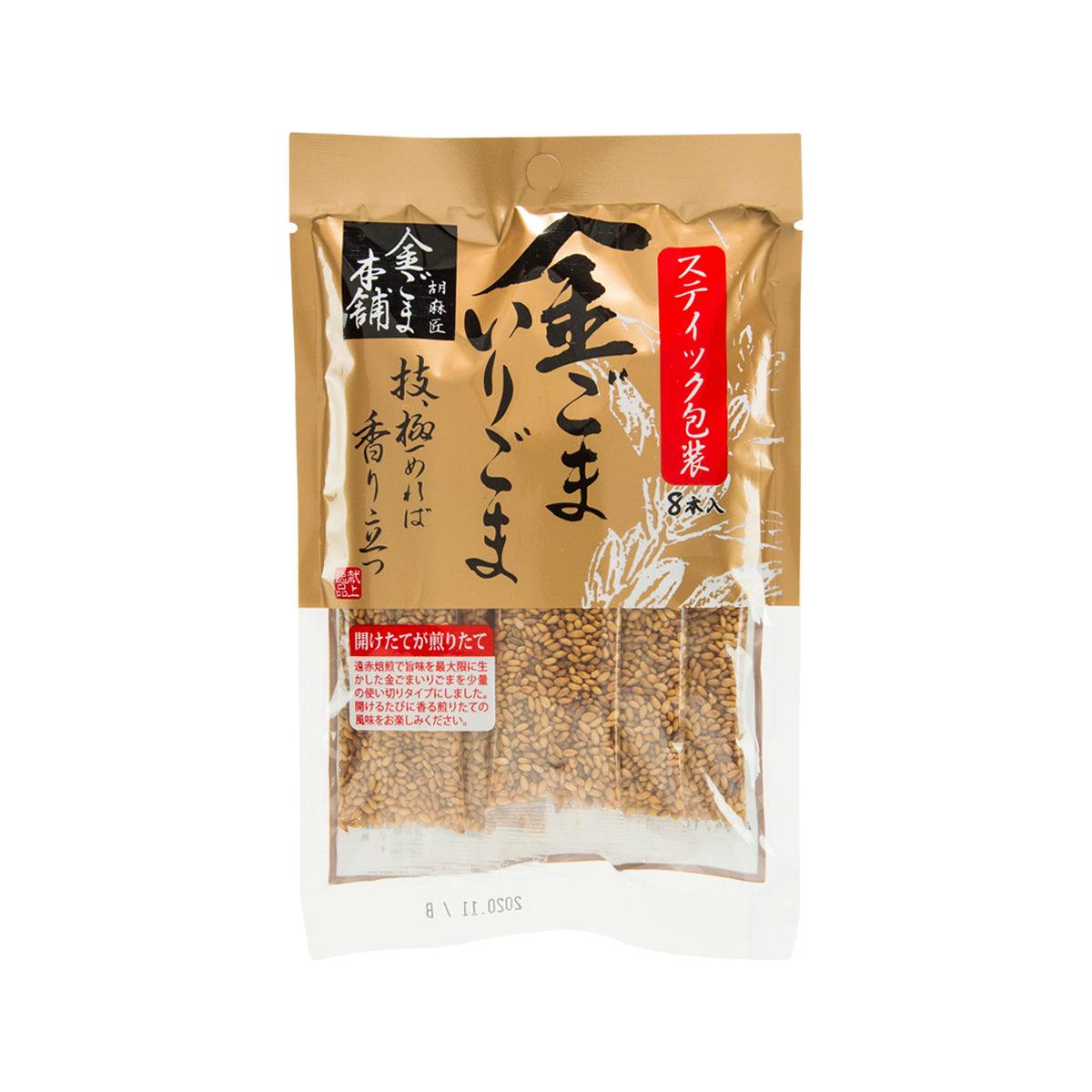 KINGOMAHONPO roasted golden sesame individual pack (40g) front in gold pouch