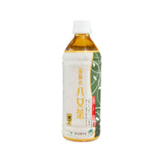 Yamecha green tea drink bottle, amber liquid, 500 mL, white screw cap