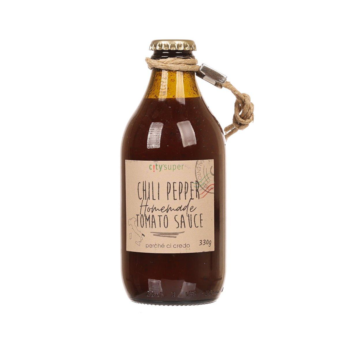 CITYSUPER chili pepper tomato sauce bottle, 330g glass jar with cork