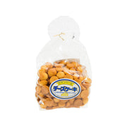 Mini Camembert cheese biscuits in clear bag, round golden cookies