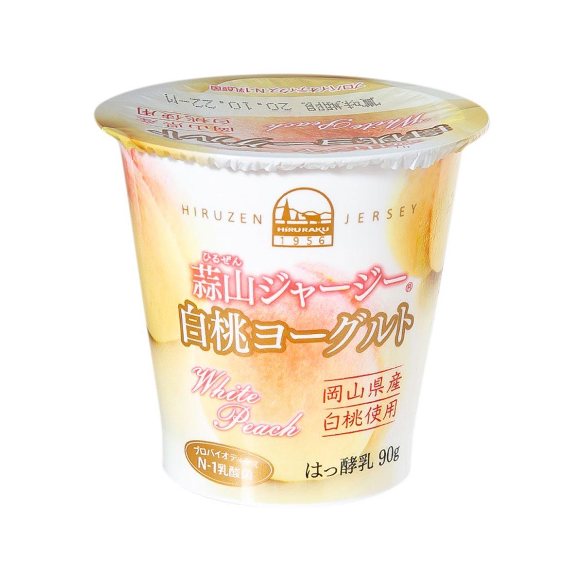White peach yogurt cup, 90 g, foil seal on top