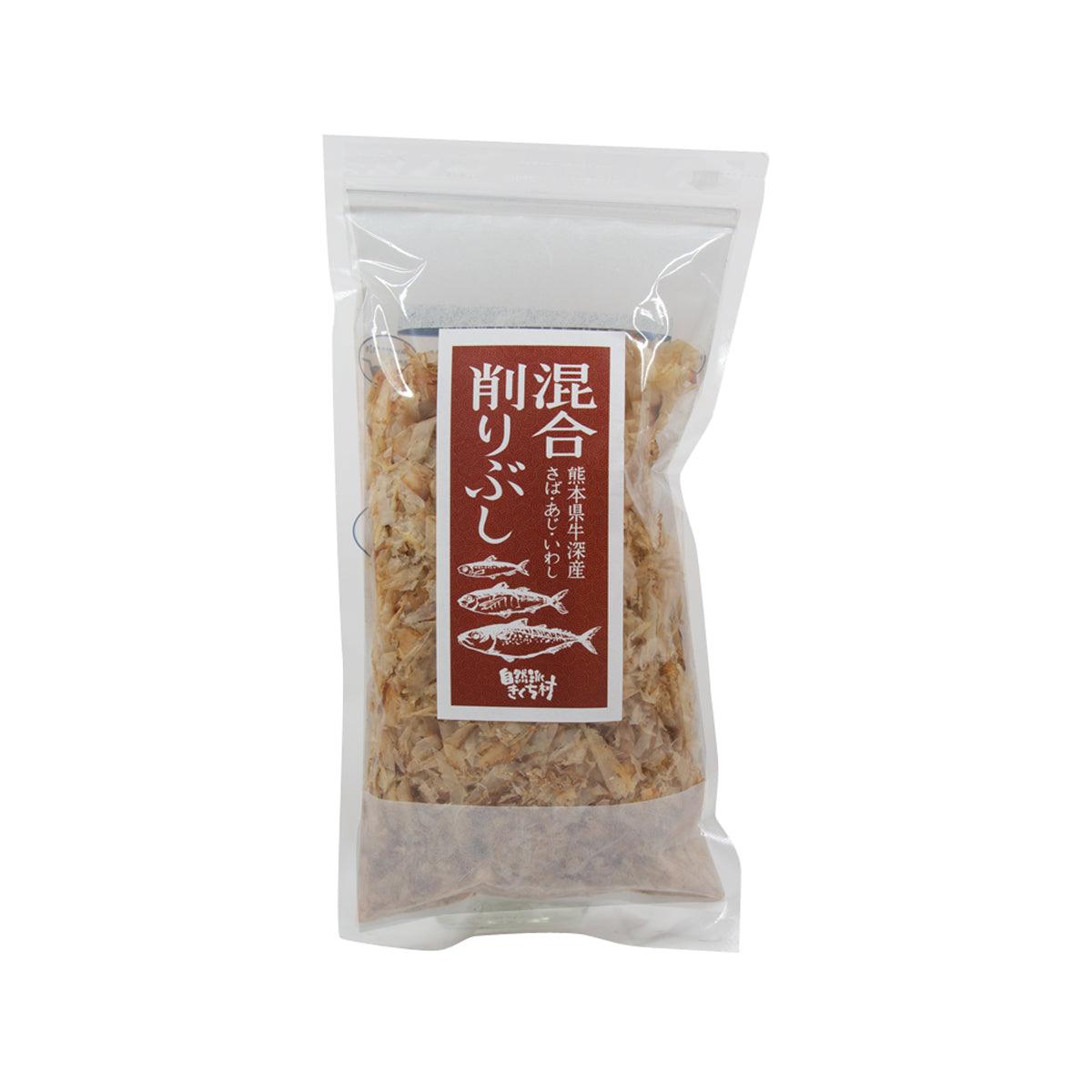 Mixed dried shredded fish in clear plastic pouch, 100g