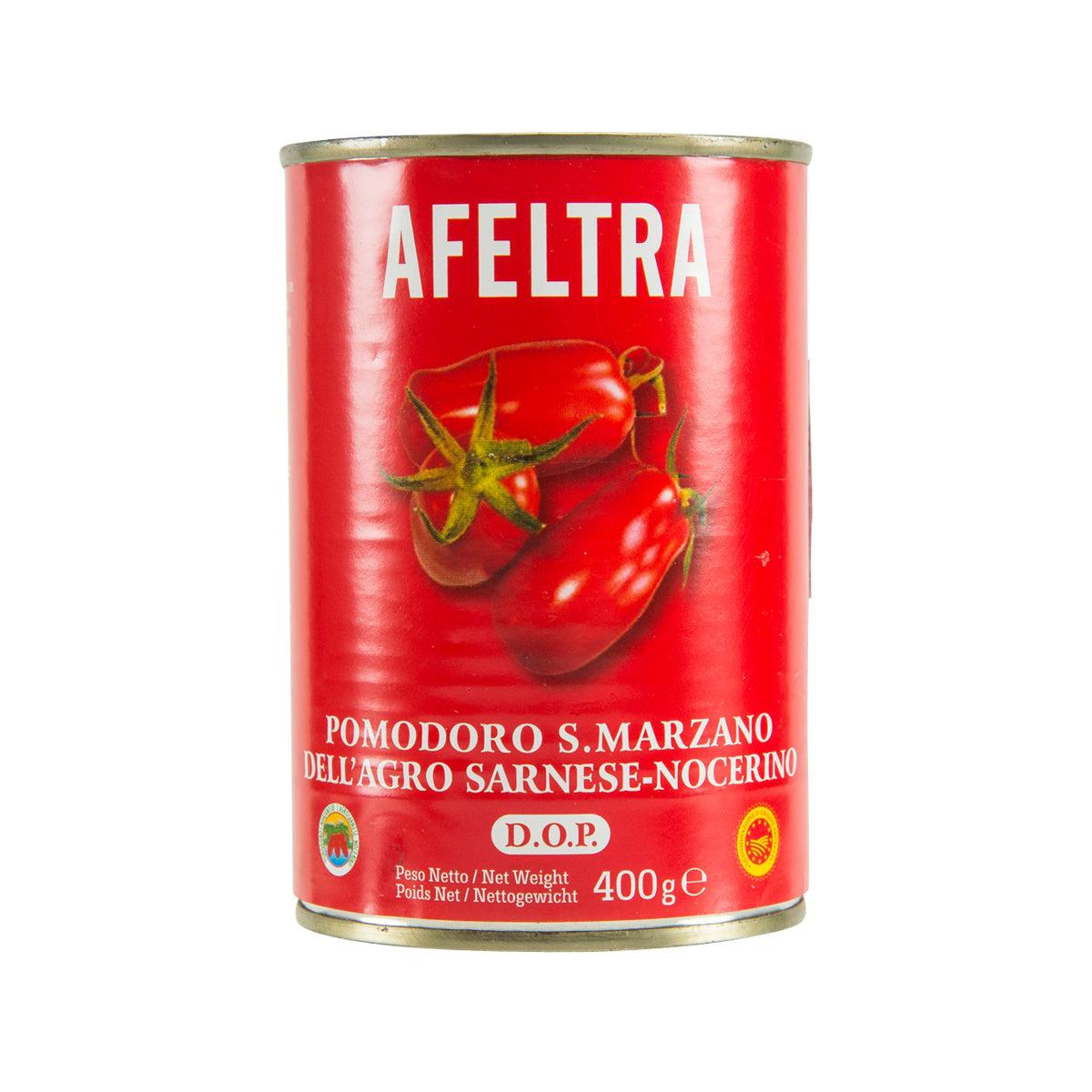 Canned peeled whole San Marzano tomatoes, 400 g can with front red label