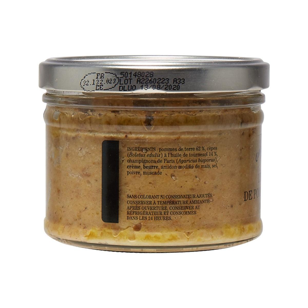 COMTESSE DU BARRY crushed potato with mushroom jar, back label and ingredients