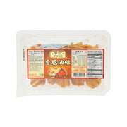 NING CHI crispy Chinese doughnut in sealed clear tray with orange pieces and label