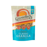 Organic classic granola pouch with blue and orange front label