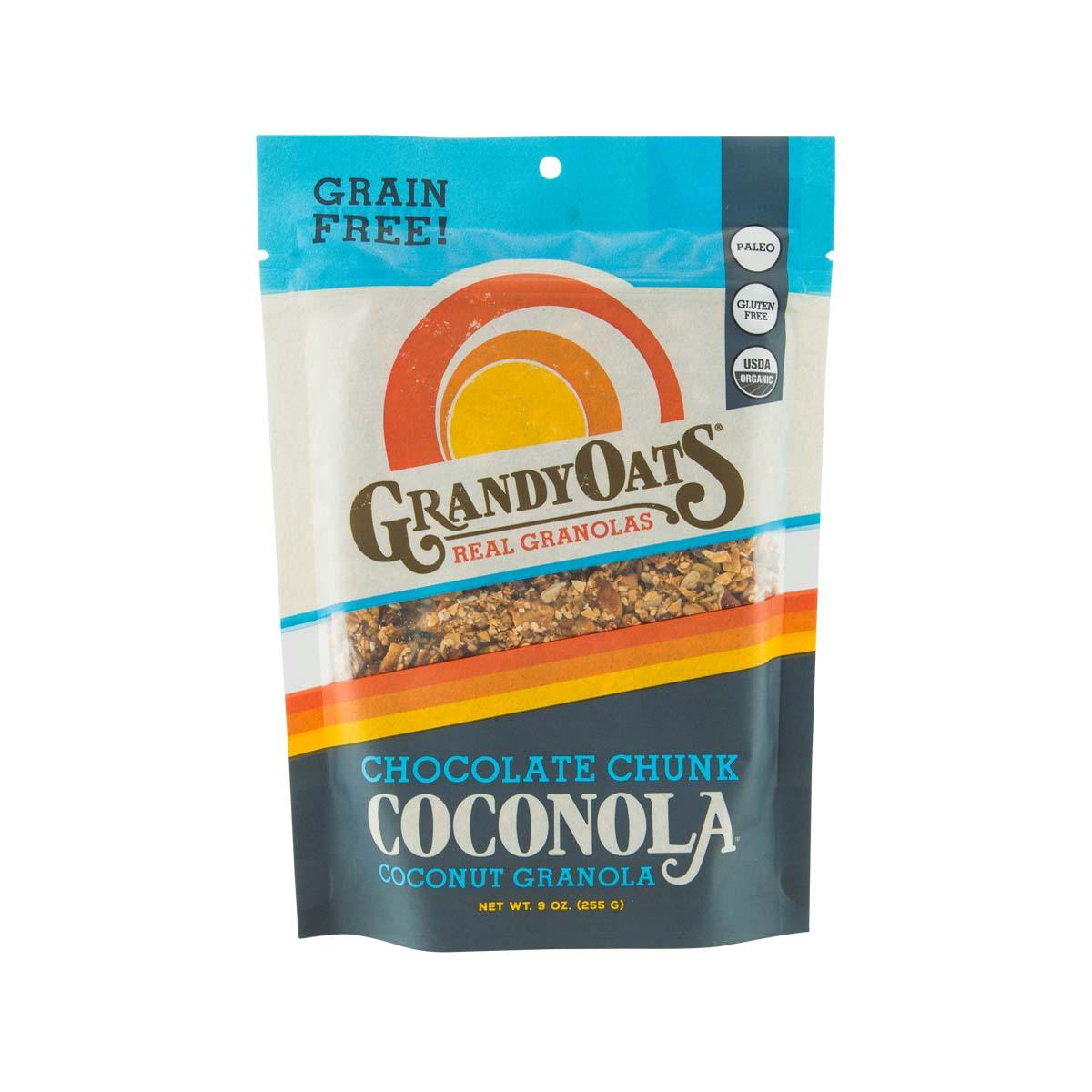 GRANDYOATS grain-free granola bag with dark chocolate coconola