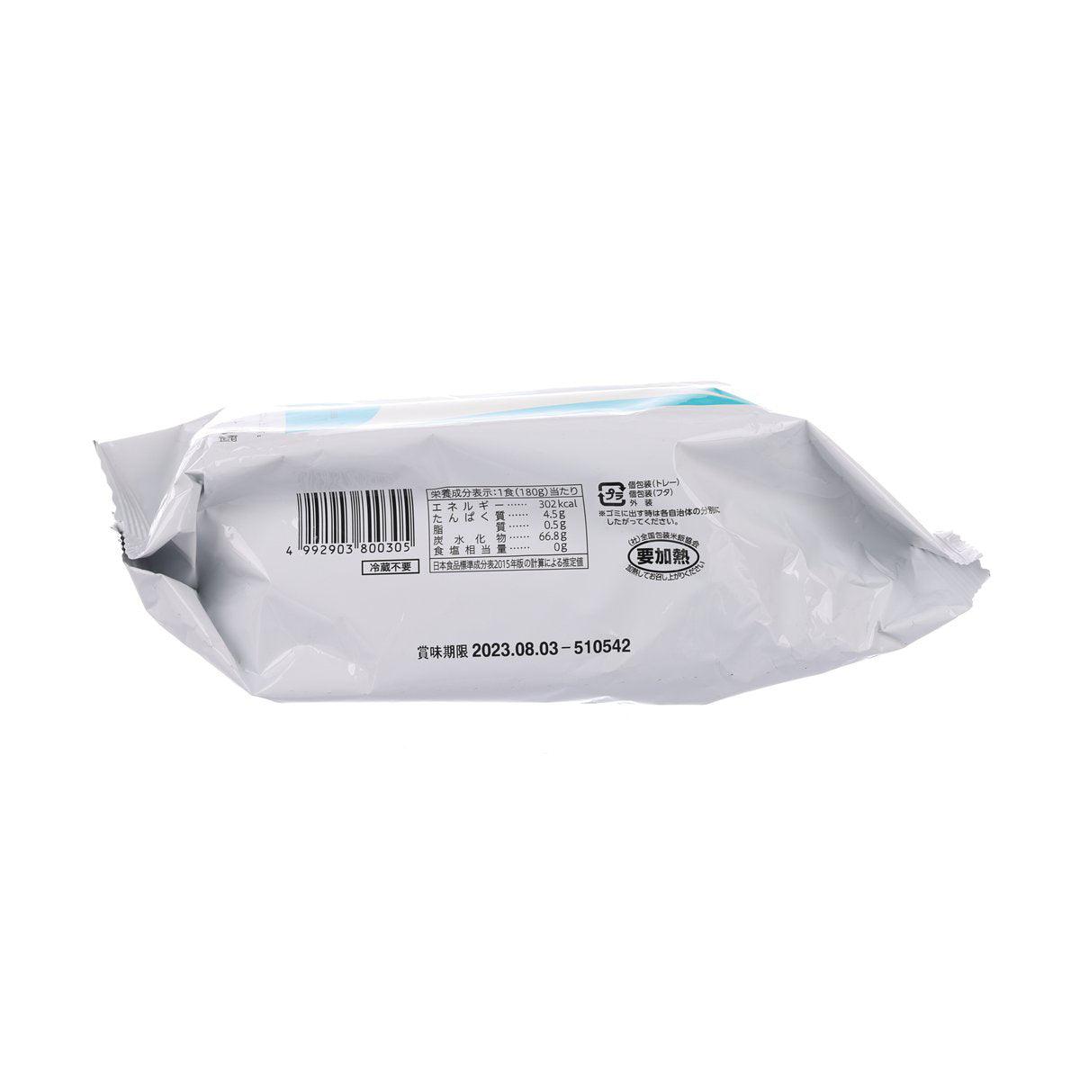 Instant rice pouch side with barcode and labeling