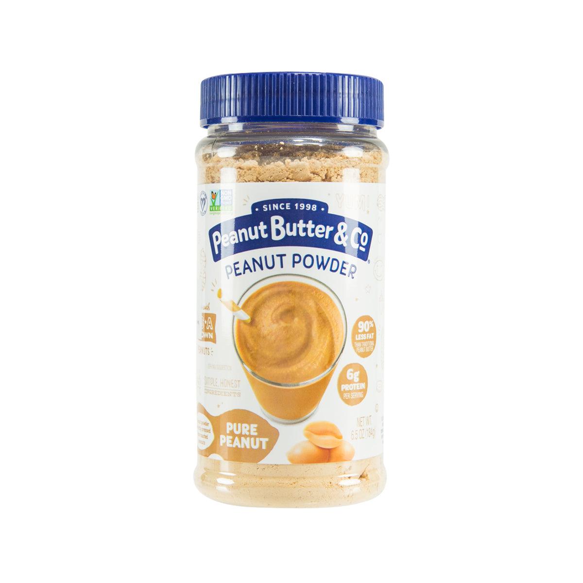 Peanut powder jar with blue cap, Peanut Butter & Co. label, 184 g