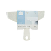 White bathroom squeegee with loop handle, in retail packaging