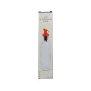 SATO KINZOKU square oil and vinegar bottle set with red pump and clear glass body