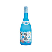 ZUISEN blue awamori bottle, 720mL, blue glass with front label