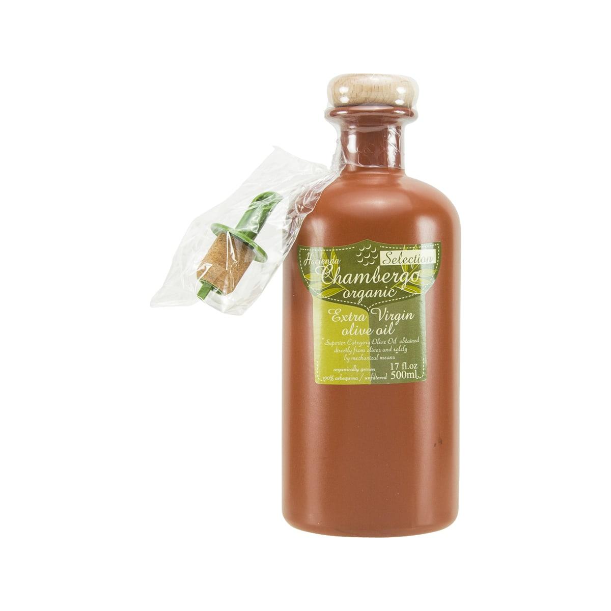 CHAMBERGO organic unfiltered extra virgin olive oil 500 mL glass bottle with sealed cap