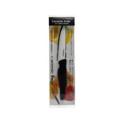 Ceramic pairing knife, 4 in, black handle, with safety sheath in retail packaging