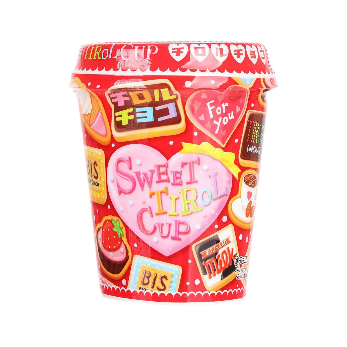 TIROL sweet chocolate cup with red heart design, assorted flavors (34 pcs)