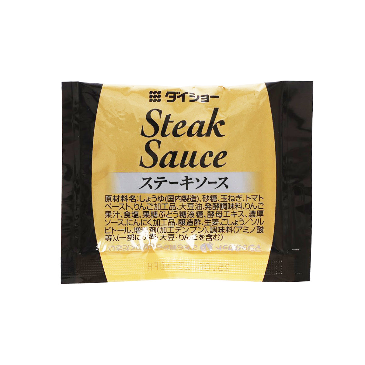 DAISHO steak sauce packet, yellow and black front label