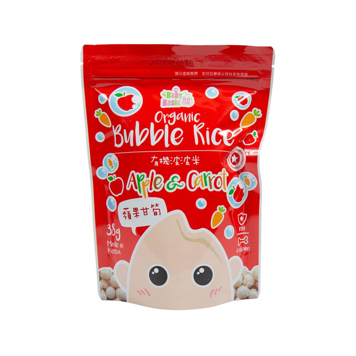 Organic bubble rice snack pouch, apple & carrot flavor, red 38 g